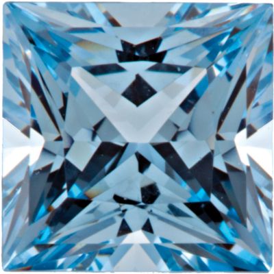 Square Chatham Created Aqua Blue Spinel