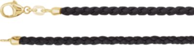 3 mm Black Braided Leather Cord