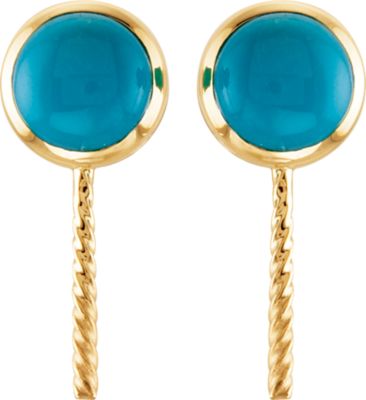 Genuine Turquoise Semi-mount Earrings