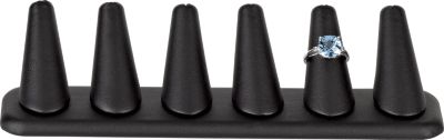 Black Leatherette 6-Ring Finger Display