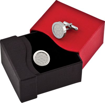 Titanium Cuff Links with Sterling Silver Inlay