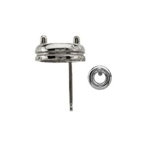  Bezel-Style Earring Mounting for Round Center