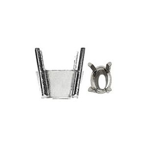 Oval 4-Prong Tall Solid Base Setting