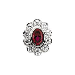 11-Stone Oval Bezel Center Cluster Top