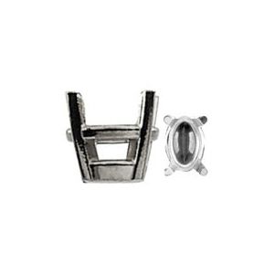 Oval Curved 4-Prong Wire Basket Setting