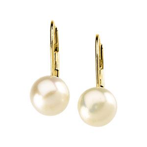 Freshwater Cultured Pearl Lever Back Earrings