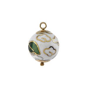 White Cloissonne Ball Dangle
