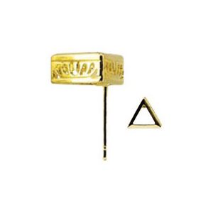 Triangle Filigree Back-Set Bezel Earring with .030