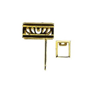 Emerald Filigree Back-Set Bezel Earring with .027