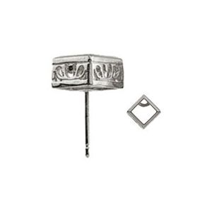 Back-Set Filigree Bezel Earring with .030