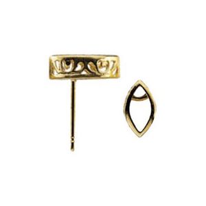 Marquise Filigree Back-Set Bezel Earring with .027