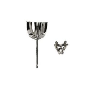 Twin-Prong Stud Earring Mounting for Trillion/Triangle Center
