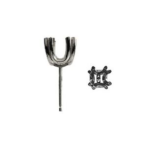Round Twin-Prong Stud  Earring Mounting 
