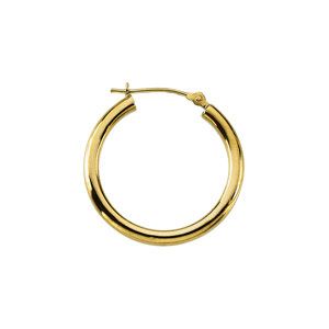 3mm Wide Plain Hoop Earring