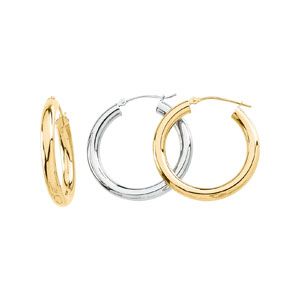 4mm Wide Plain Hoop Earring