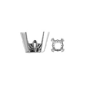Antique Square 4-Prong Scroll Setting® with V-Ends