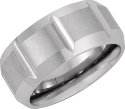 Dura Cobalt&trade; Grooved Beveled Band