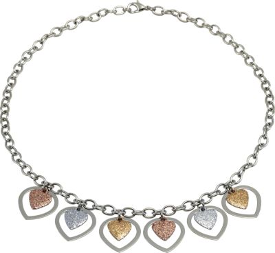 Amalfi™ Stainless Steel Glitter Heart Necklace with Immersion Plate