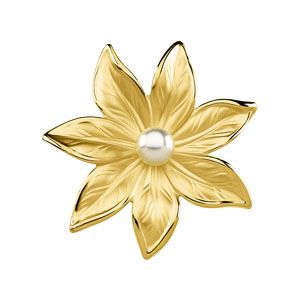 Flower Brooch with Pearl