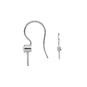 Diamond Semi-Mount Earrings for Briolette Gemstone or Pearl 