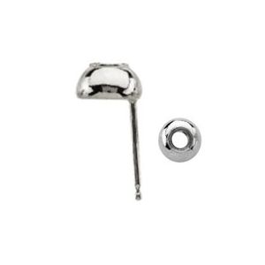Dome-Shaped Bezel  Stud Earring Mounting  