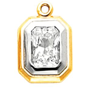 Two Tone Dangle Mounting for Emerald/Octagon Center