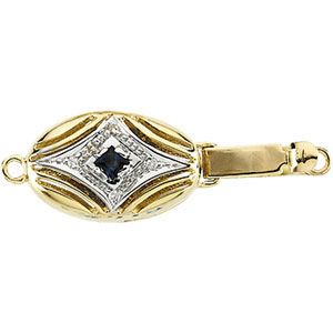 Reversible Ruby, Sapphire & Diamond Accented Clasp