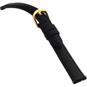 10mm Ladies Regular Padded Calf Black Watch Strap