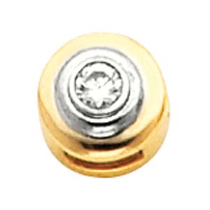  Two- Tone Bezel-Set Solitaire Earring Mounting 
