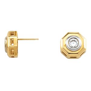 Two-Tone  Bezel-Set Solitaire Earring Mounting