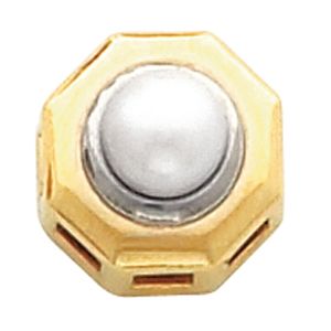 Octagonal Button Earring Mounting for Pearl  Center