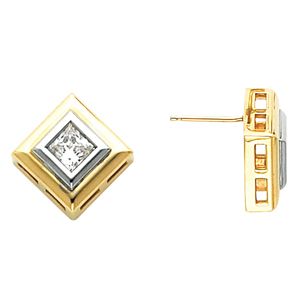 Earring Mounting for Square/Princess Center