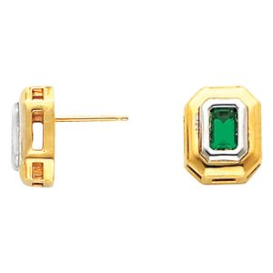 Earring Mounting for Emerald/Octagon Center