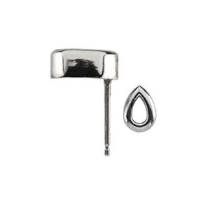 Pear Back-Set Bezel Earring with .030