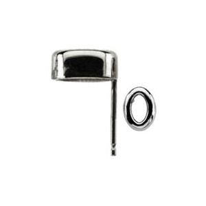 Bezel Earring Mounting for Oval Center