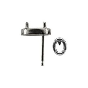 Oval Bezel Earring with .030
