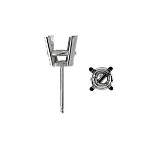 Round 4-Prong Stud  Earring Mounting