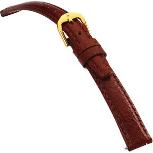 10mm Ladies Regular Textured Calf Semi-Padded Tan Watch Strap