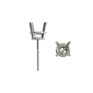 Round 4-Prong Stud Earring  Mounting with Threaded Post