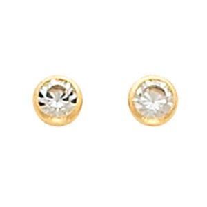 Crystal Bezel Piercing Earrings