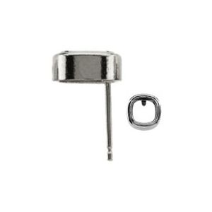 Antique Square Bezel Earring with .030