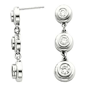 3-Stone Linked Bezel Earring Mounting