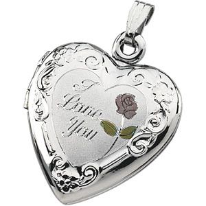 Tri-Color Heart Locket with 