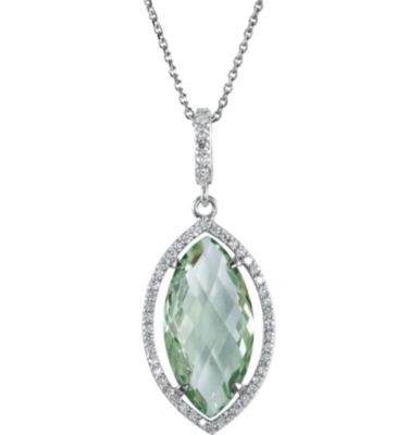 Halo-Style Marquise Shaped Dangle Pendant or Necklace
