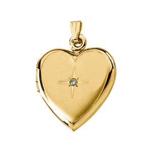Heart Locket with Diamond Accent