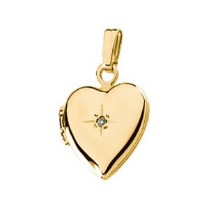 Heart Locket with Diamond Accent
