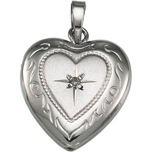 Heart Locket with Diamond Accent
