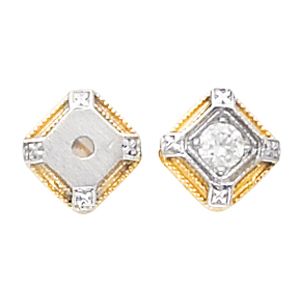 VintageTwo-Tone  Design Earring Mounting 