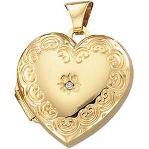 Heart Locket with Diamond Accent