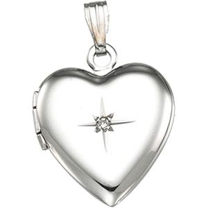 Heart Locket with Diamond Accent